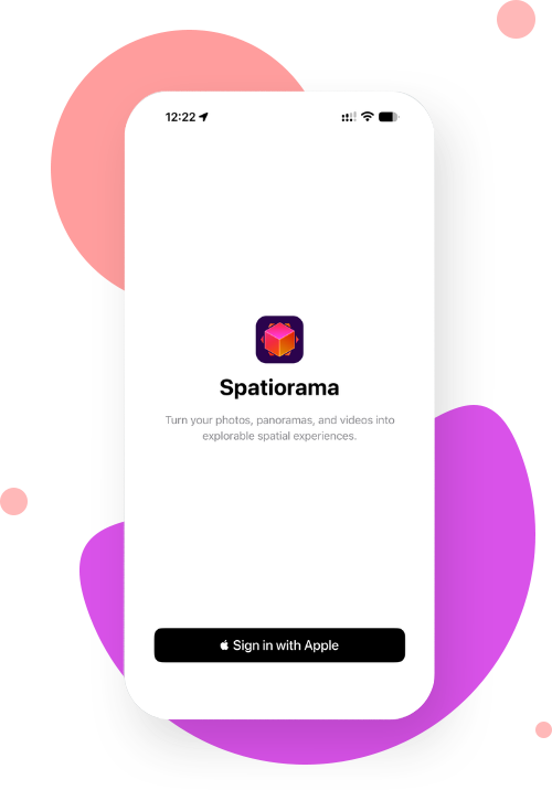 Spatiorama app screenshot on iPhone